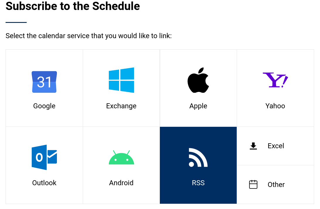 Penn State Subscription Calendar Subscriptions